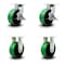 Service Caster 8 Inch Heavy Duty Green Poly on Cast Iron Wheel Caster Brakes 2 Rigid SCC, 2PK SCC-KP92S830-PUR-GB-SLB-2-R-2 - alternate 1